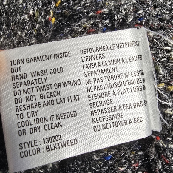 Northern Isles Sweater Women XL Gray Bulk Tweed Wool Blend Patch - Picture 12 of 13